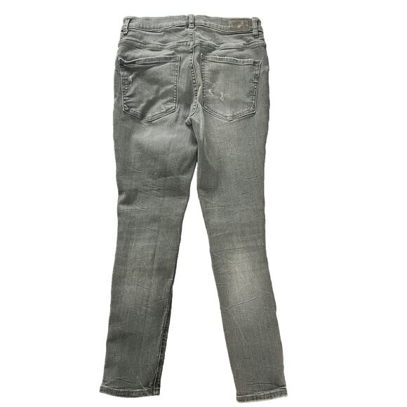 Express Black Distressed Denim Perfect Ankle Jeans High Rise Stretch+ Sz 4S - Picture 4 of 6